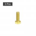 Uxcell Brass Hex Bolts M10x30mm 3pcs Fully Thread Grade 4 8 Solid Hexagon Head Bolt Machine Screws For Machinery