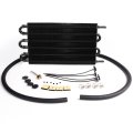 6 Row An6 Aluminum Engine Transmission Racing Oil Cooler W Mounting Kit Universal Car Truck Trans Full Black 