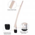 Uxcell Bent Radiator Paint Brush 17 Length 2 Width Bristle With Long Wood Handle For Wall Treatment Black