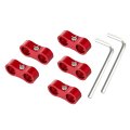 An6 Car Hose Separator Clamp Fuel Line Connector Kit For Oil Red Aluminum Alloy 