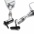 Httmt Mt091- Mini Mirrors Compatible With Cbr 600rr Kawasak Ninja 636 Zx6r Yamah Yzf R6 R1 Chrome