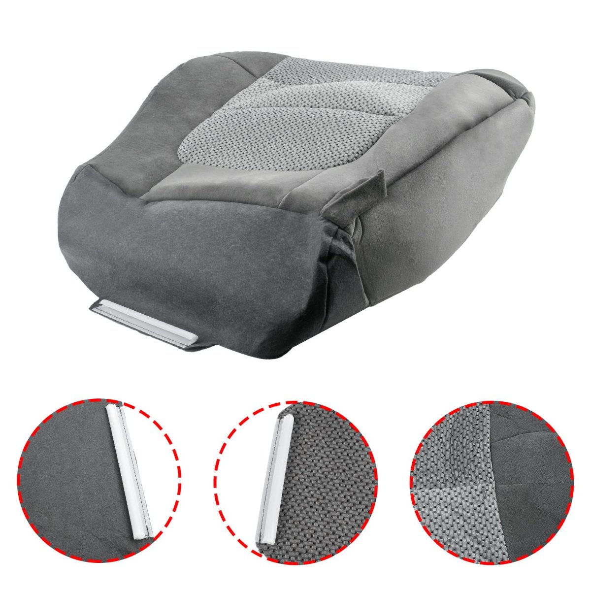 Driver Bottom Cloth Seat Cover For Ford F150 Xlt 2001 2002 2003 Dark Graphite Gray Fits Single Cab And Super Crew Power Or