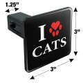 I Love Cats Heart With Paw Print Tow Trailer Hitch Cover Plug Insert