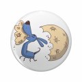 Dog Moon Double Sided Stainless Steel Keychain With 3d Resin Design Round 1 25 In Pet Lover Gift For Keys Backpack And Luggage 