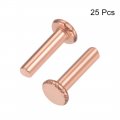 Uxcell 25 Pcs 13 64 X 32 Flat Head Copper Solid Rivets Fasteners