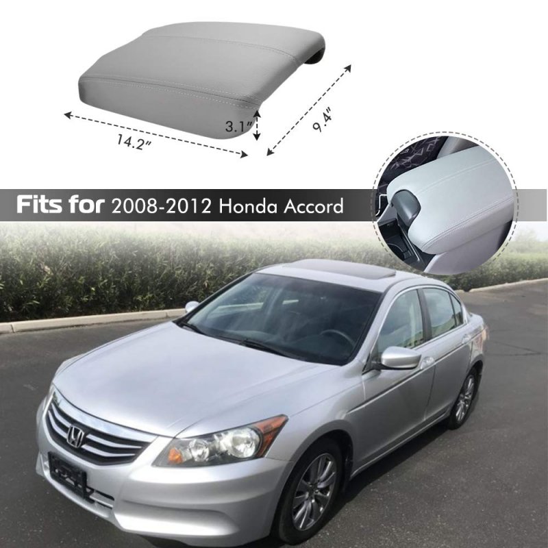 A Abigail Center Console Armrest Cover Repacement For 2008 2009 2010 2011 2012 Honda Accord Auto Leather Suture Lid Replacement