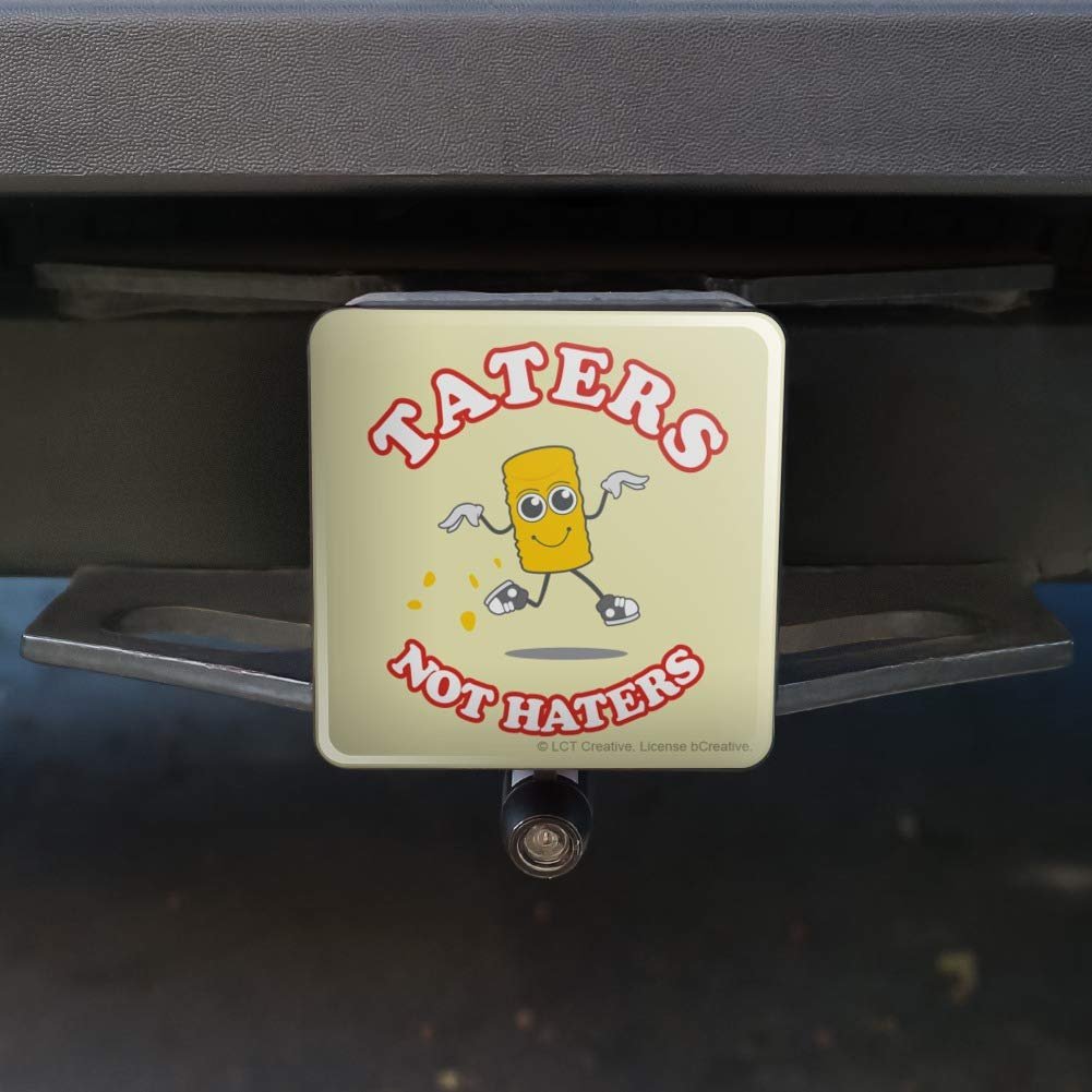 Graphics More Taters Not Haters Tots Funny Humor Tow Trailer Hitch Cover Plug Insert