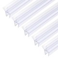 Shower Door Bottom Seal Sweep For 3 8 Thick Glass 78 5 Long 7 X Pcs 5 Section Segmented Frameless Strip With Drip Rail Clear 
