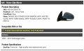 Left Driver Side Power Mirror With Heated Glass Turn Signal And Puddle Light Compatible 2005-2010 Volkswagen Jetta