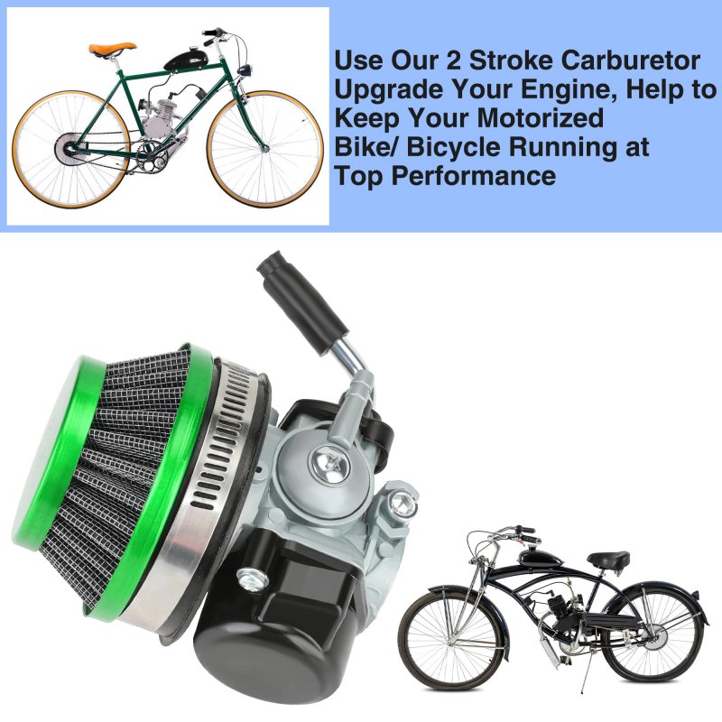 Racing Carburetor Kit For 2 Stroke Engine 49cc 50cc 66cc 80cc 100cc Motorized Bicycle Scooter Moped Dirt Bike Includes Air