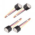 Uxcell Dc 12v H4 Car Light Socket Female Ceramic Headlight Wire Harness Connector 4pcs