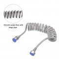 Uxcell 2pcs Spring Flexible Shower Hose 2meter 78 7inch Telescopic With Stainless Steel Interface Nut For Toilet Faucet Grey
