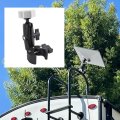 Rv Ladder Mount Mini Adjustable Clamp Multifunction Portable Pole Trailer For Yacht Silver