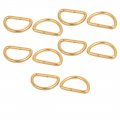 Uxcell 16mm Inner Width Iron Half Round Non Welded D Ring Gold Tone 10pcs