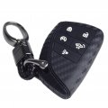 Carbon Silicone Key Fob Cover Keychain For Chevrolet Silverado 2022 2023 2024 