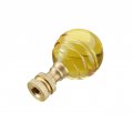 Aspen Creative 24015 Yellow Glass Ball Lamp Finial In Solid Brass Finish 2 Tall 1 Pack 