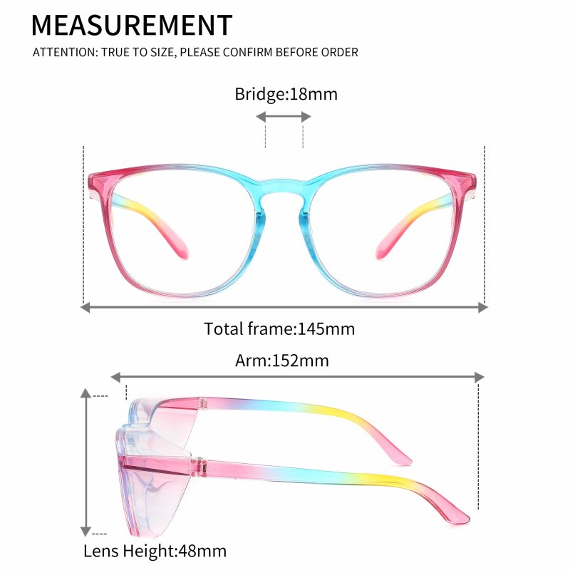 Alsenor Safety Glasses Anti Fog Goggles Protective Eyewear Blue Light Blocking Dust Uv Protection For Men Women Rainbow
