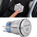 Engine Start Switch Qiilu 12v White Led Car Stop Push Button Silver Stainless Steel For Vehicles