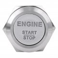 Engine Start Switch Qiilu 12v White Led Car Stop Push Button Silver Stainless Steel For Vehicles