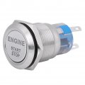 Engine Start Switch Qiilu 12v White Led Car Stop Push Button Silver Stainless Steel For Vehicles