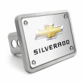 Ipick Image Brushed Silver Graphic Plate Billet Aluminum 2 X Inch Tow Hitch Cover Chevrolet Silverado