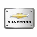 Ipick Image Brushed Silver Graphic Plate Billet Aluminum 2 X Inch Tow Hitch Cover Chevrolet Silverado