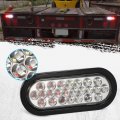 Partsam 2 Pcs 6 5 Inch Oval Red White Strobe Lights 24led Brake Stop Recessed With Quad Flash Patterns For Truck Towing Trailer 