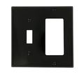 Leviton 80707-e 2-gang 1-toggle 1-decora Gfci Device Combination Wallplate Black 