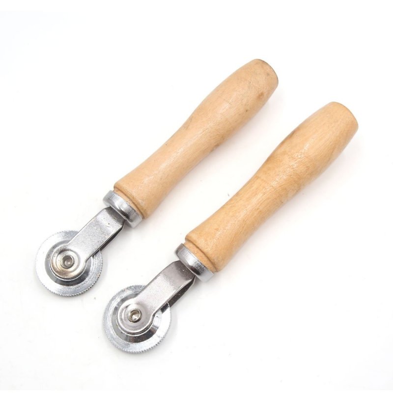 Car Auto Wooden Handle Bearing Roller Tire Repair Tube Patch Tyre Tool 2pcs