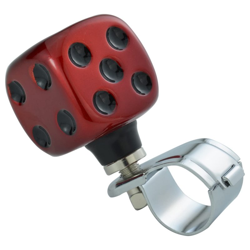 Abfer Steering Wheel Spinner Car Suicide Knob Dice Power Handle Turning Helper Fit Most Vehicles Red