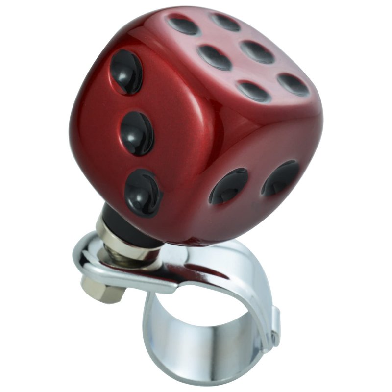 Abfer Steering Wheel Spinner Car Suicide Knob Dice Power Handle Turning Helper Fit Most Vehicles Red