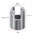 Uxcell Self Tapping Threaded Inserts M10 M14x18mm Carbon Steel Repairing Nuts 10pcs
