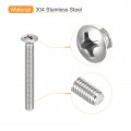 Uxcell M6x50mm Oval Head Phillips Machine Screws 25pcs 304 Stainless Steel Slightly Raised Countersunk