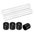 2pcs Clear Rigid Acrylic Pipe 34mm 1 34 Id X 40mm 57 Od 10 Round Polycarbonate Tube Plastic Tubing With Rubber Caps For 