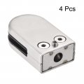 Glass Clamp 4pcs Adjustable 6-8mm Thickness 55x33mm Stainless Steel Flat Back Round Bracket Clip For Balustrade Staircase
