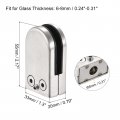 Glass Clamp 4pcs Adjustable 6-8mm Thickness 55x33mm Stainless Steel Flat Back Round Bracket Clip For Balustrade Staircase