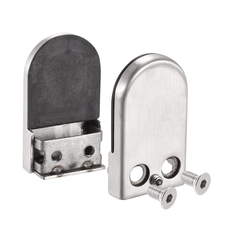 Glass Clamp 4pcs Adjustable 6-8mm Thickness 55x33mm Stainless Steel Flat Back Round Bracket Clip For Balustrade Staircase