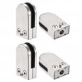 Glass Clamp 4pcs Adjustable 6-8mm Thickness 55x33mm Stainless Steel Flat Back Round Bracket Clip For Balustrade Staircase 