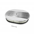 Demotor Performance 12 Oval Nostalgic Half Finned Moon Aluminum Air Cleaner Filter For Chevy Gm Hot Rod 