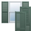 Builders Edge 12 In W X 64 H Standard Cathedral Top Center Mullion Open Louver Shutters Includes Matching Installation Spikes 