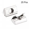 Uxcell M8 Roll In Spring T Nut With Sheet Carbon Steel For 3030 4040 Series Aluminum Extrusion Profile Rail 8mm Slot 25pcs