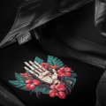 Foruidea Skeleton Hibiscus Front Rear Car Floor Matss Auto 4-pcs Full Set Car Carpet Universal Fit For Suvs Trucks Sedans Vans