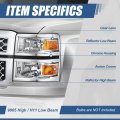 Auto Dynasty Headlights Assembly For 2014 2015 Chevy Silverado 1500 Driver And Passenger Side Halogen Headlamps Replacement Oe