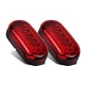 Partsam 2pcs 4inch Rectangular Led Side Marker Clearance Lights Red 10 Diodes Rv Trailer Truck Camper Waterproof Surface 2x4 