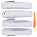 Front And Rear Driver Passenger Side Exterior Door Handle Bright White For Ram 1500 2500 3500 4500 5500 2010-2020 