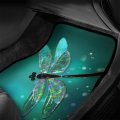 Delerain Dragonfly 4-piece Car Floor Mats Front And Rear Rubber Backingpet Auto Foot All Weather Universal Fit Car Decor