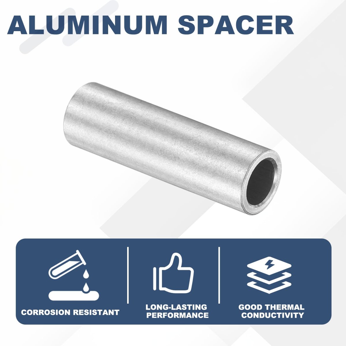 5pcs Aluminum Spacer 3 8 Od X 1 4 Id 1-1 Length Screw Standoff Bushing Plain Finish Unthreaded Round Metal For Screws Bolts And