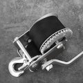 Qiilu 600lbs Hand Winch Crank Strap Gear Polyester For Pickup Trucks Trailers And Other Mobile Applications