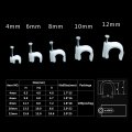 100 Pack White Round Nail Cable Clips 10mm For Ethernet Computer Wire Tv Aerial Rg6 Coax Nylon Snug Fit Nailable