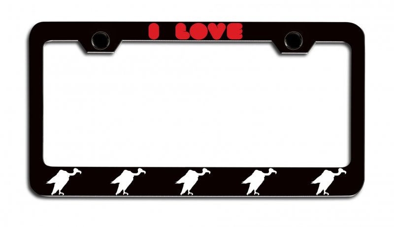 I Love Vultures Logo Black Metal License Plate Frame Tag Holder C93